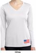 US Flag Bottom Print Ladies Dry Wicking Long Sleeve Shirt