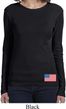 US Flag Bottom Print Ladies Long Sleeve Shirt