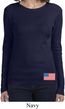 US Flag Bottom Print Ladies Long Sleeve Shirt