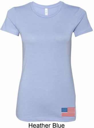 US Flag Bottom Print Ladies Longer Length Shirt