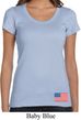 US Flag Bottom Print Ladies Scoop Neck Shirt