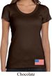 US Flag Bottom Print Ladies Scoop Neck Shirt