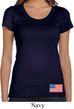 US Flag Bottom Print Ladies Scoop Neck Shirt