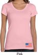 US Flag Bottom Print Ladies Scoop Neck Shirt
