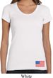 US Flag Bottom Print Ladies Scoop Neck Shirt