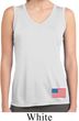US Flag Bottom Print Ladies Sleeveless Moisture Wicking Shirt