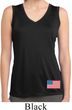 US Flag Bottom Print Ladies Sleeveless Moisture Wicking Shirt