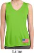 US Flag Bottom Print Ladies Sleeveless Moisture Wicking Shirt