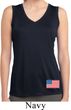 US Flag Bottom Print Ladies Sleeveless Moisture Wicking Shirt