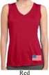 US Flag Bottom Print Ladies Sleeveless Moisture Wicking Shirt