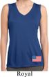 US Flag Bottom Print Ladies Sleeveless Moisture Wicking Shirt