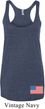 US Flag Bottom Print Ladies Tri Blend Racerback Tank Top