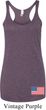 US Flag Bottom Print Ladies Tri Blend Racerback Tank Top