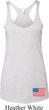 US Flag Bottom Print Ladies Tri Blend Racerback Tank Top