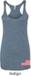 US Flag Bottom Print Ladies Tri Blend Racerback Tank Top