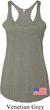 US Flag Bottom Print Ladies Tri Blend Racerback Tank Top