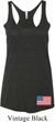 US Flag Bottom Print Ladies Tri Blend Racerback Tank Top