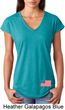 US Flag Bottom Print Ladies Tri Blend V-Neck Shirt