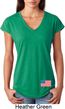 US Flag Bottom Print Ladies Tri Blend V-Neck Shirt