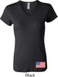 US Flag Bottom Print Ladies V-neck Shirt