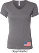 US Flag Bottom Print Ladies V-neck Shirt