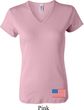 US Flag Bottom Print Ladies V-neck Shirt