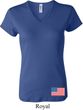US Flag Bottom Print Ladies V-neck Shirt