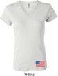 US Flag Bottom Print Ladies V-neck Shirt