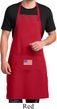 US Flag Pocket Print Full Length Apron with Pockets