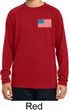US Flag Pocket Print Kids Dry Wicking Long Sleeve Shirt