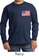 US Flag Pocket Print Kids Long Sleeve Shirt