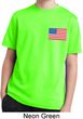 US Flag Pocket Print Kids Moisture Wicking Shirt