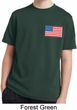 US Flag Pocket Print Kids Moisture Wicking Shirt