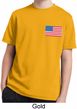 US Flag Pocket Print Kids Moisture Wicking Shirt