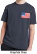 US Flag Pocket Print Kids Moisture Wicking Shirt