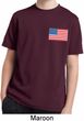 US Flag Pocket Print Kids Moisture Wicking Shirt
