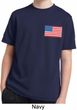 US Flag Pocket Print Kids Moisture Wicking Shirt