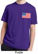 US Flag Pocket Print Kids Moisture Wicking Shirt