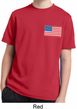 US Flag Pocket Print Kids Moisture Wicking Shirt