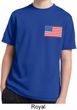 US Flag Pocket Print Kids Moisture Wicking Shirt