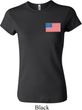 US Flag Pocket Print Ladies Crewneck Shirt
