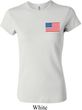 US Flag Pocket Print Ladies Crewneck Shirt