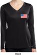 US Flag Pocket Print Ladies Dry Wicking Long Sleeve Shirt