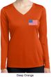 US Flag Pocket Print Ladies Dry Wicking Long Sleeve Shirt