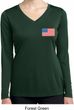 US Flag Pocket Print Ladies Dry Wicking Long Sleeve Shirt