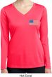US Flag Pocket Print Ladies Dry Wicking Long Sleeve Shirt