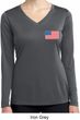 US Flag Pocket Print Ladies Dry Wicking Long Sleeve Shirt