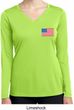 US Flag Pocket Print Ladies Dry Wicking Long Sleeve Shirt