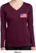 US Flag Pocket Print Ladies Dry Wicking Long Sleeve Shirt