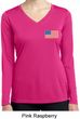 US Flag Pocket Print Ladies Dry Wicking Long Sleeve Shirt